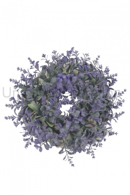 Venček s kvietkami - fialový 23 cm